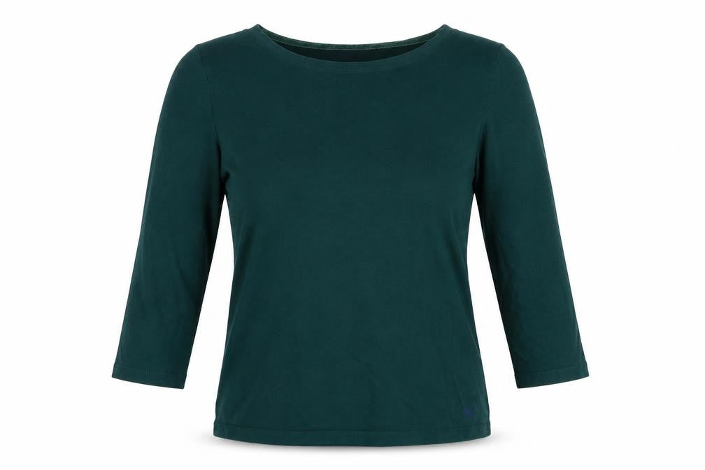 Crew Clothing Company Women Green Size 12 Cotton 3/4 Sleeve Tunic Top