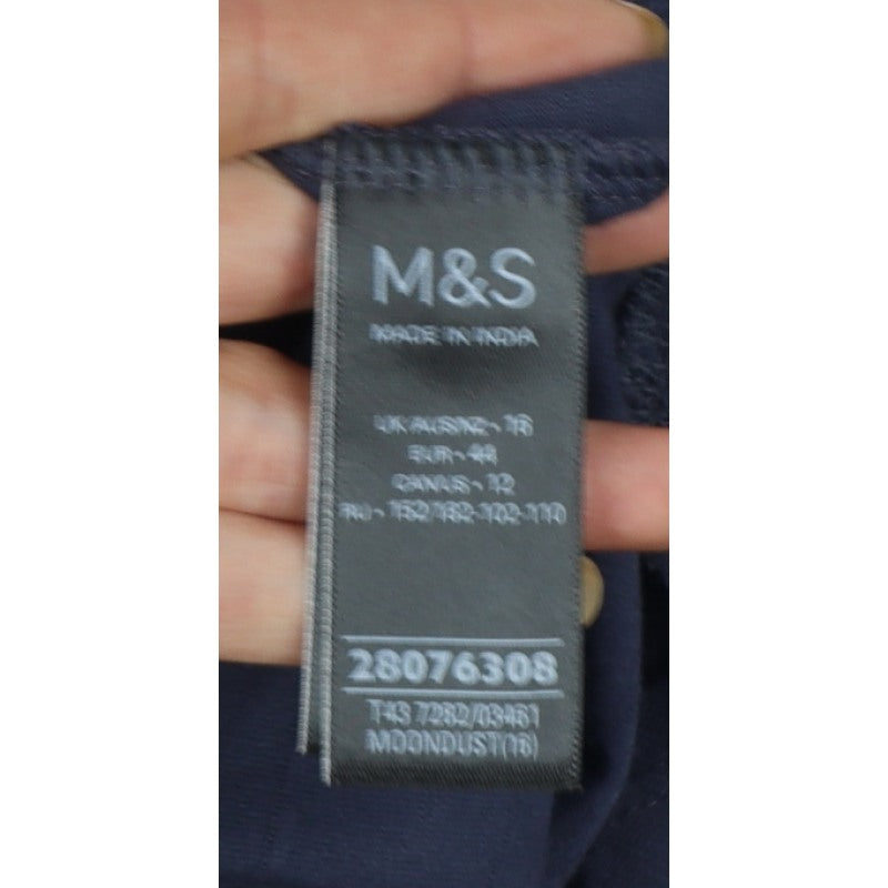 Marks and Spencer Women Blue UK 12 Modal Balloon Sleeve Blouse