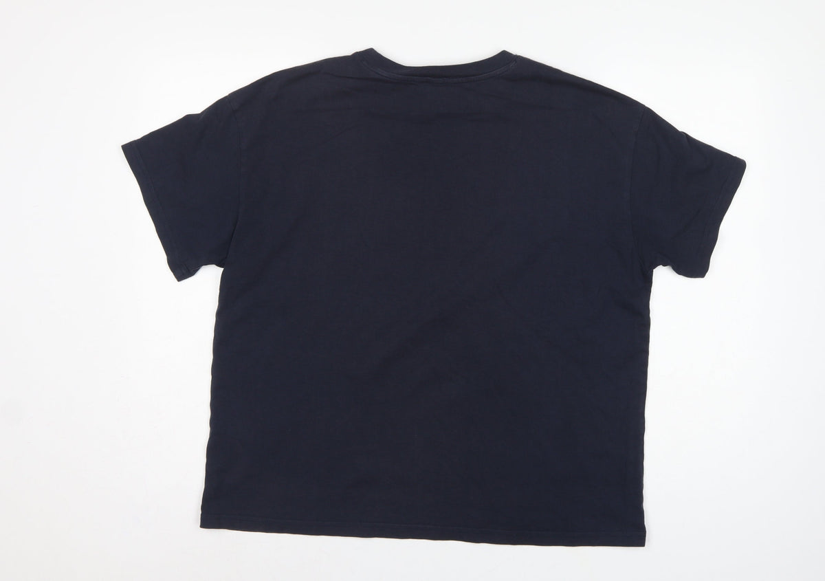 H&M Women Blue M Los Angeles California Cotton Jersey T-Shirt