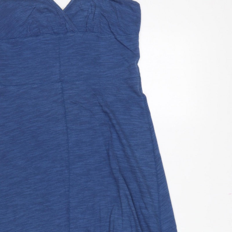 Lands' End Canvas Women Blue M Hi-Low Fit & Flare Jersey Dress