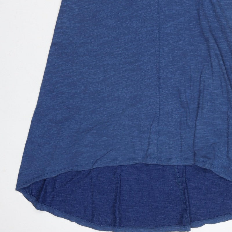 Lands' End Canvas Women Blue M Hi-Low Fit & Flare Jersey Dress