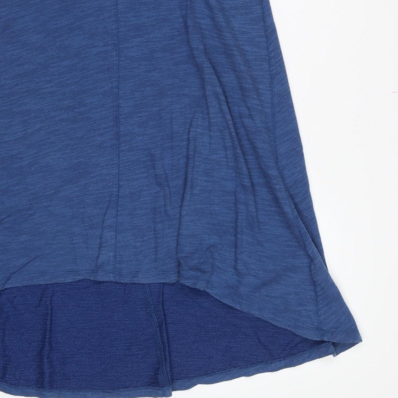 Lands' End Canvas Women Blue M Hi-Low Fit & Flare Jersey Dress