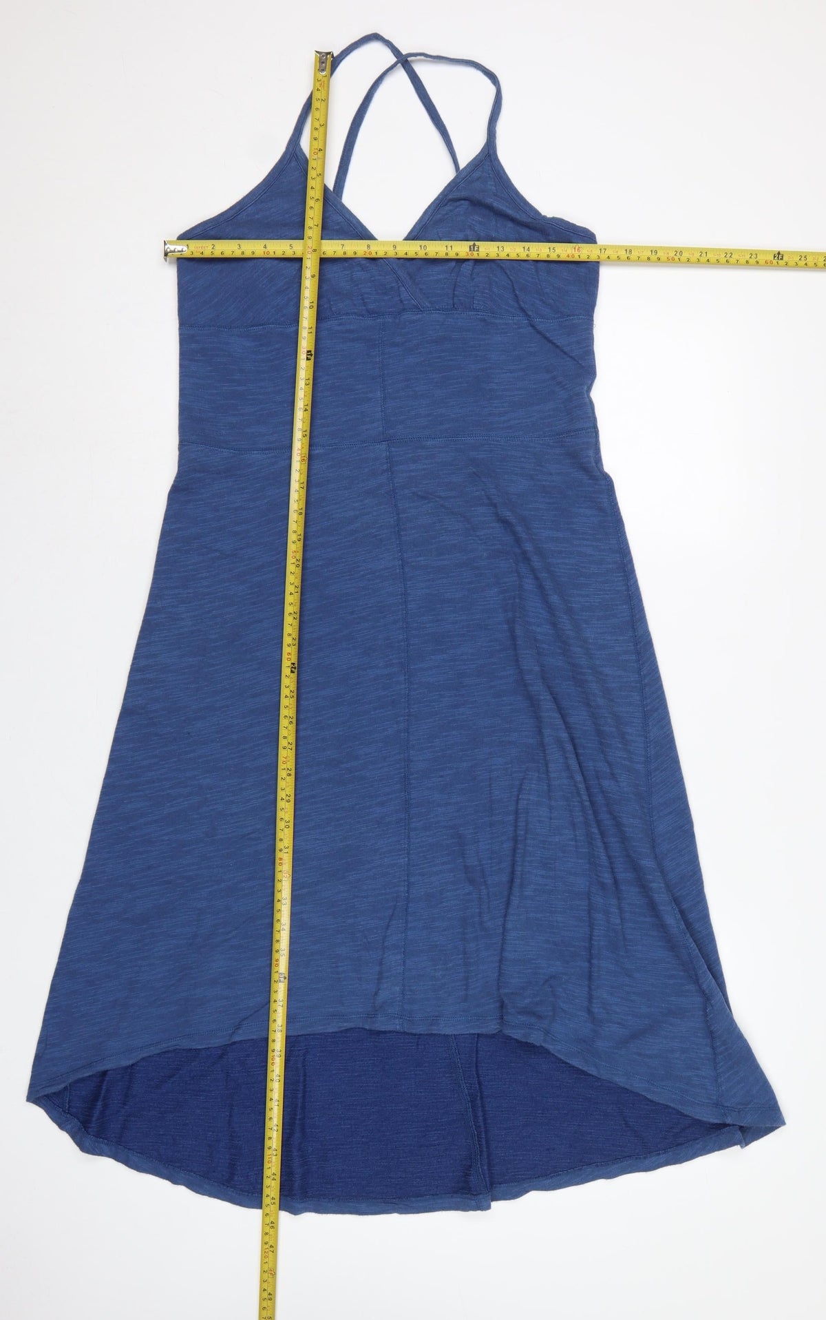 Lands' End Canvas Women Blue M Hi-Low Fit & Flare Jersey Dress