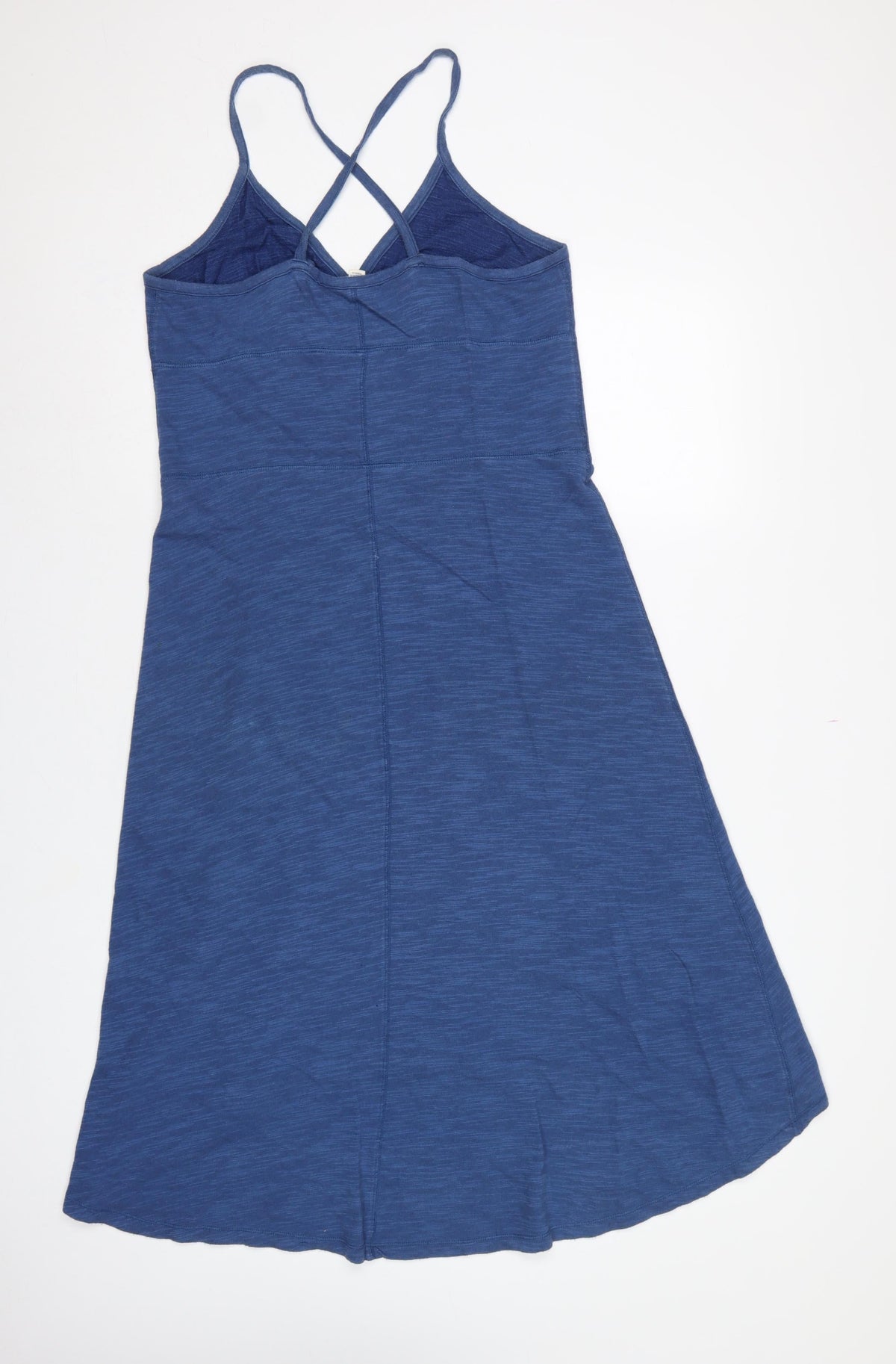 Lands' End Canvas Women Blue M Hi-Low Fit & Flare Jersey Dress