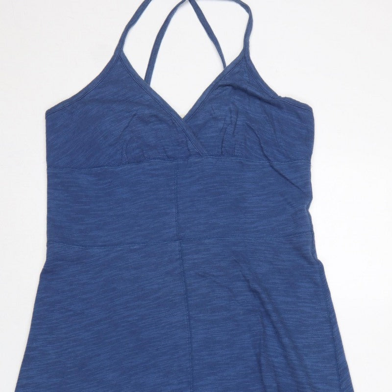 Lands' End Canvas Women Blue M Hi-Low Fit & Flare Jersey Dress