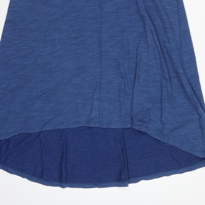 Lands' End Canvas Women Blue M Hi-Low Fit & Flare Jersey Dress