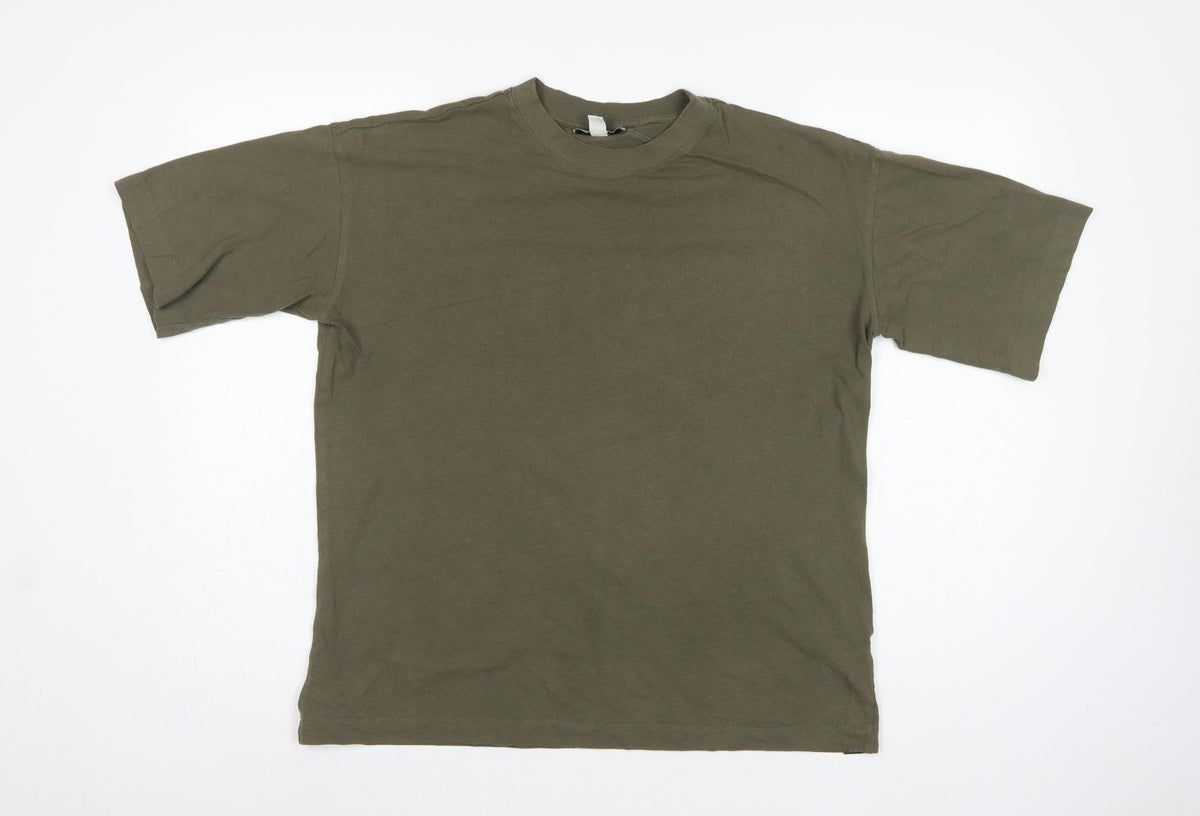 Topshop Women Green XS Basic Cotton Raglan Short Sleeve T-Shirt