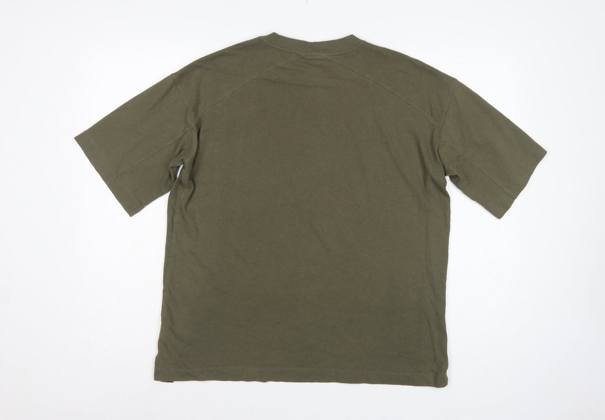 Topshop Women Green XS Basic Cotton Raglan Short Sleeve T-Shirt