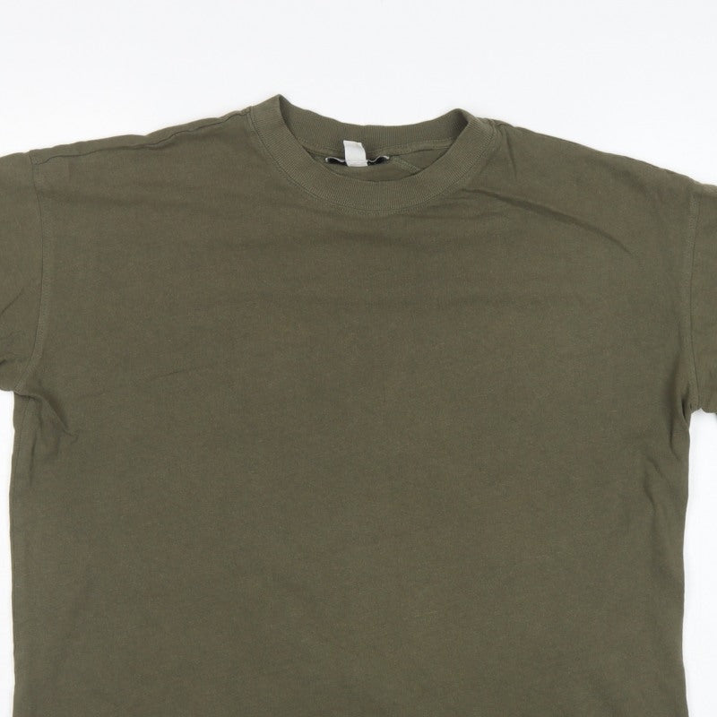 Topshop Women Green XS Basic Cotton Raglan Short Sleeve T-Shirt