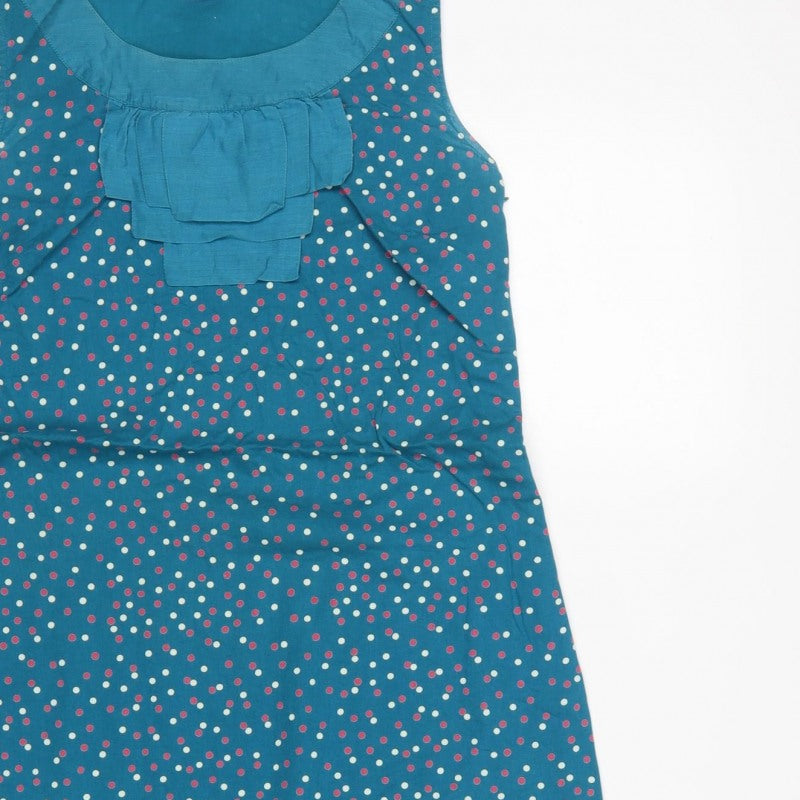 Monsoon Women’s Blue Polka Dot Sleeveless Shift Dress UK 8