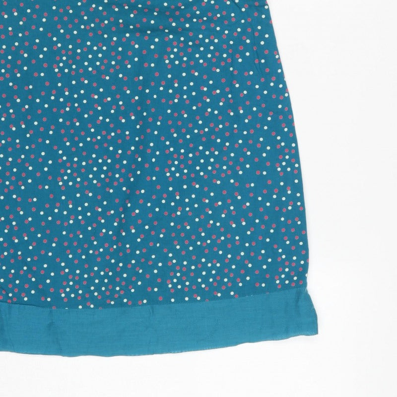 Monsoon Women’s Blue Polka Dot Sleeveless Shift Dress UK 8