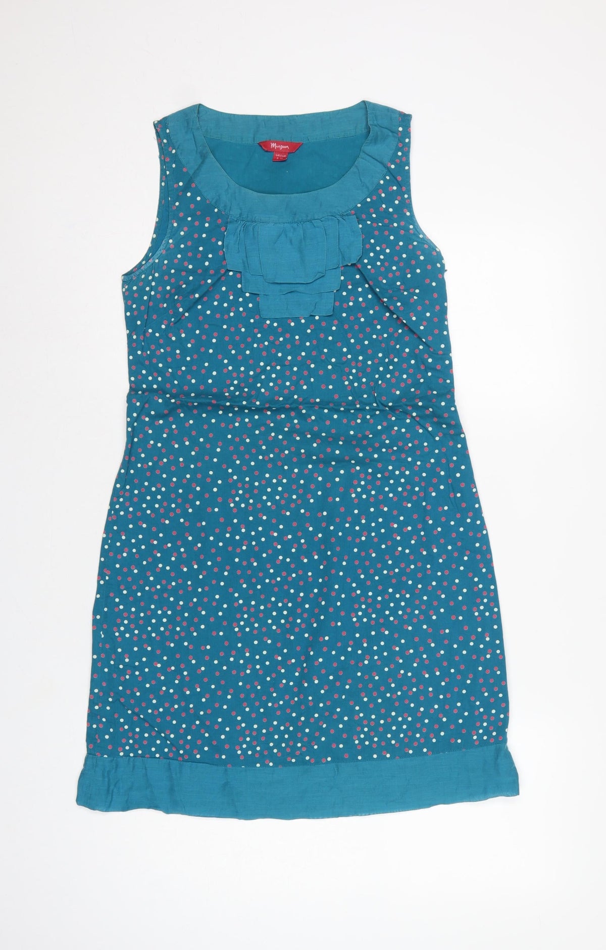 Monsoon Women’s Blue Polka Dot Sleeveless Shift Dress UK 8