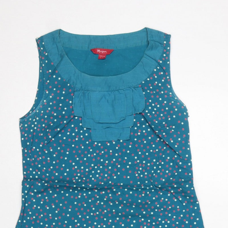 Monsoon Women’s Blue Polka Dot Sleeveless Shift Dress UK 8
