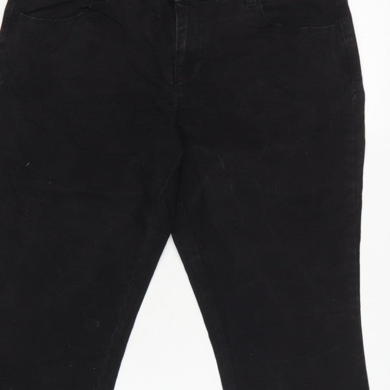 DP Denim Women’s Black UK 14 High Rise Mom Jeans Cuffed