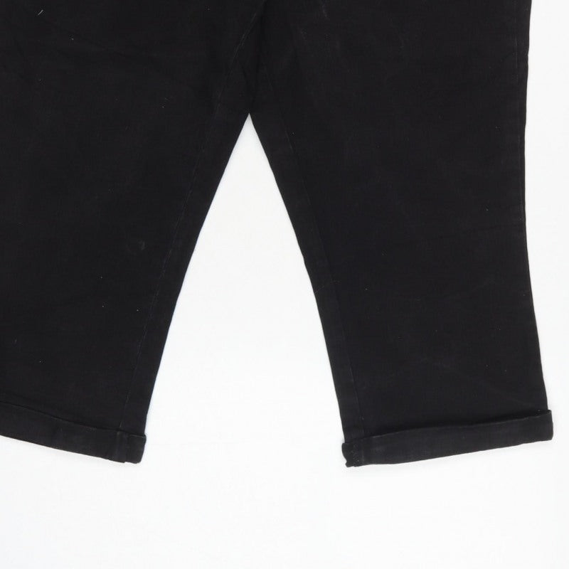 DP Denim Women’s Black UK 14 High Rise Mom Jeans Cuffed