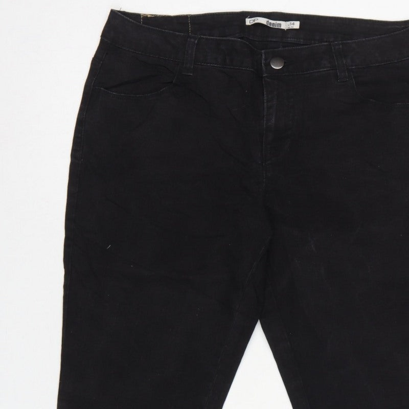DP Denim Women’s Black UK 14 High Rise Mom Jeans Cuffed