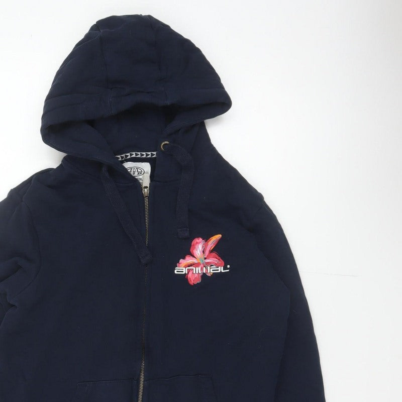 Animal Women’s Blue UK 8 Full Zip Floral Graphic Hoodie
