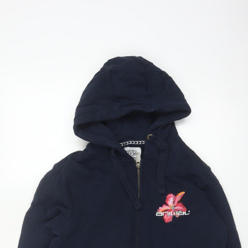 Animal Women’s Blue UK 8 Full Zip Floral Graphic Hoodie