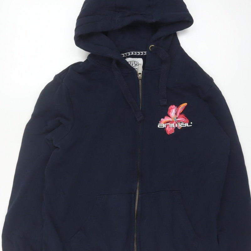 Animal Women’s Blue UK 8 Full Zip Floral Graphic Hoodie