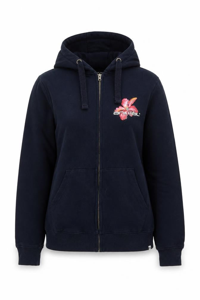 Animal Women’s Blue UK 8 Full Zip Floral Graphic Hoodie