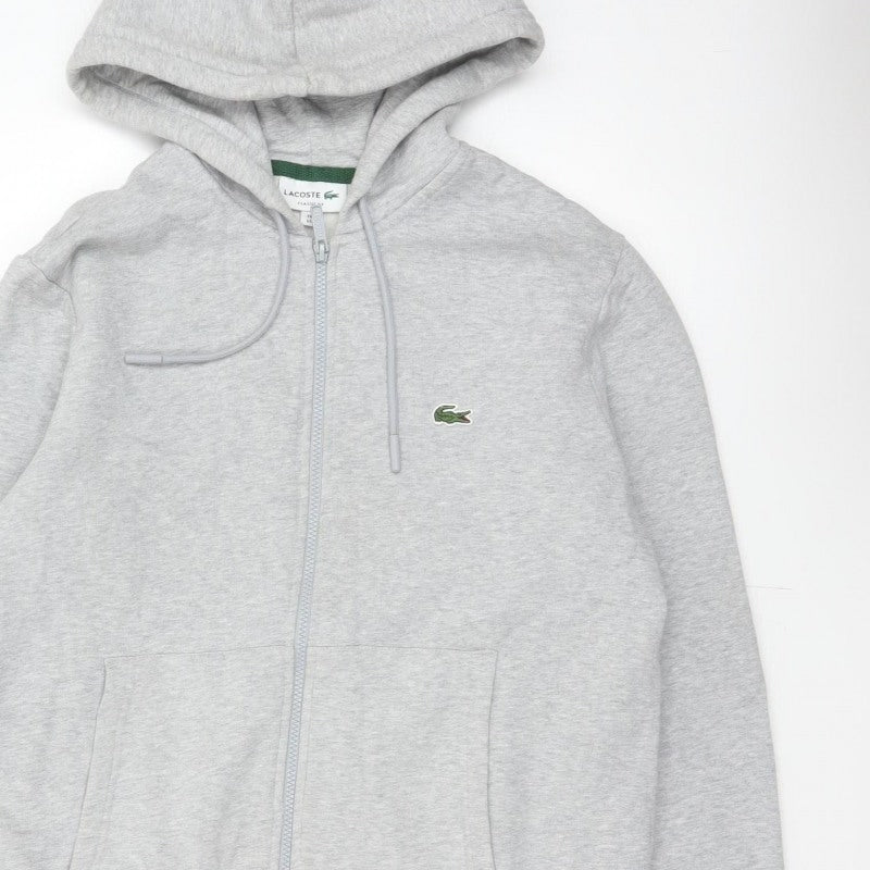 Lacoste Men’s Grey L Classic Fit Full Zip Hooded Logo Hoodie