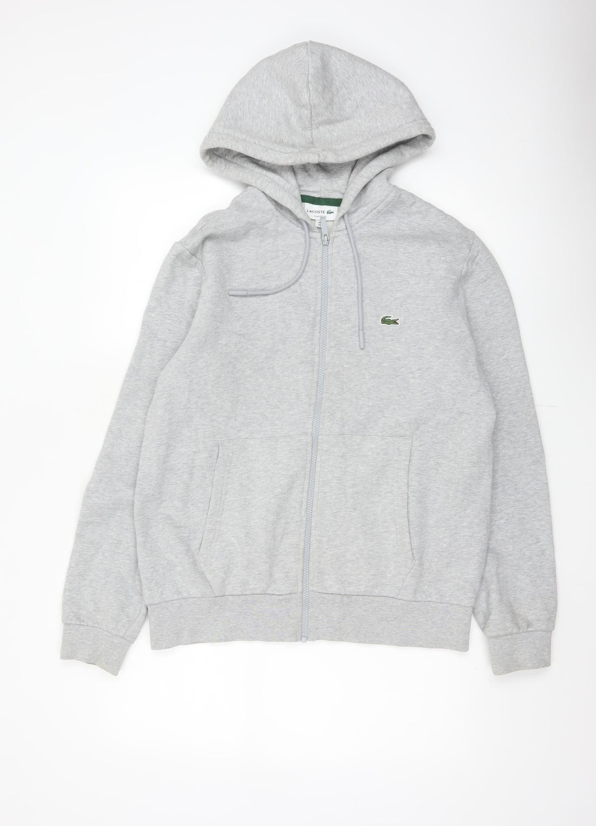 Lacoste Men’s Grey L Classic Fit Full Zip Hooded Logo Hoodie