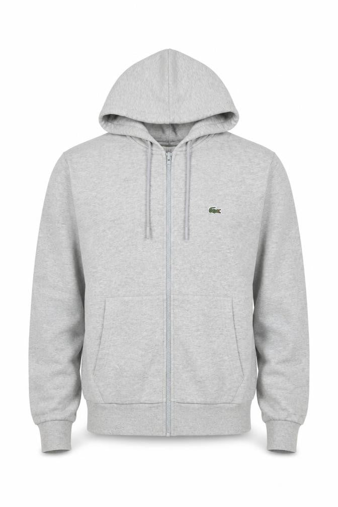Lacoste Men’s Grey L Classic Fit Full Zip Hooded Logo Hoodie