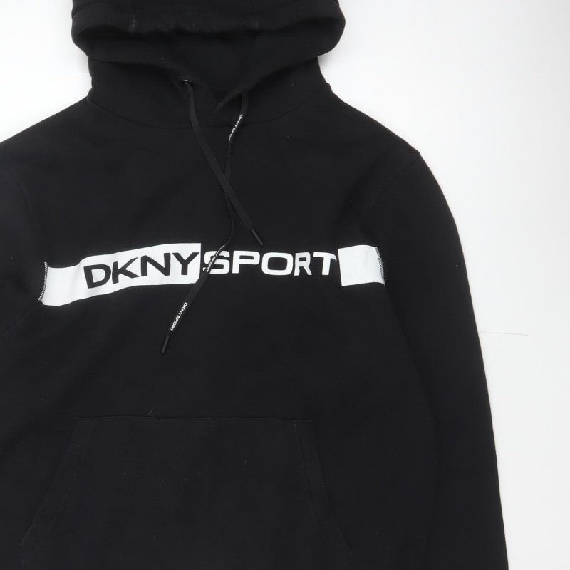 DKNY Sport Men’s Black M Pullover Logo Hooded Sweatshirt