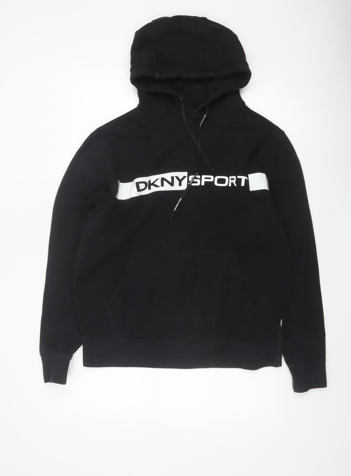 DKNY Sport Men’s Black M Pullover Logo Hooded Sweatshirt