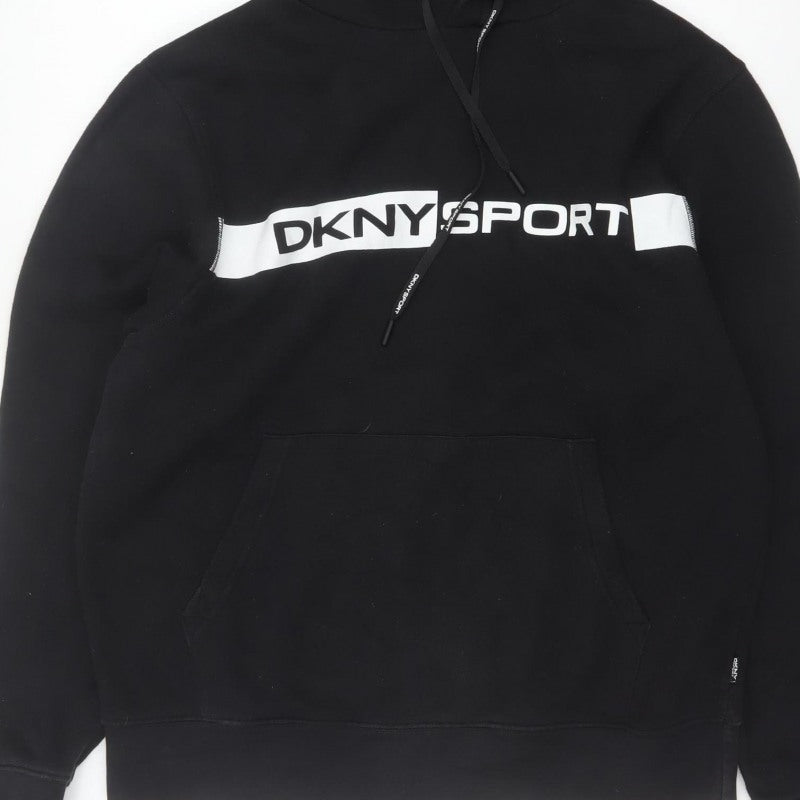 DKNY Sport Men’s Black M Pullover Logo Hooded Sweatshirt