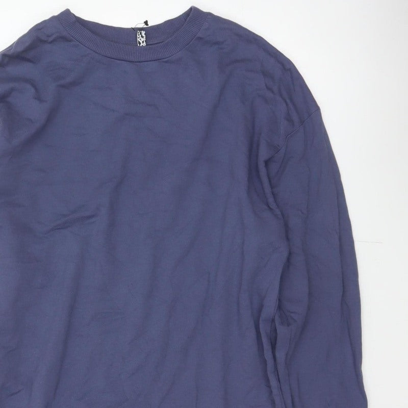 ASOS Design Women’s Blue UK 8 Longline Crew Neck Pullover Sweatshirt