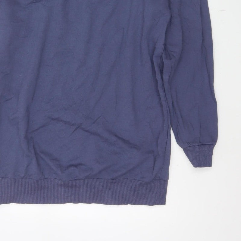 ASOS Design Women’s Blue UK 8 Longline Crew Neck Pullover Sweatshirt