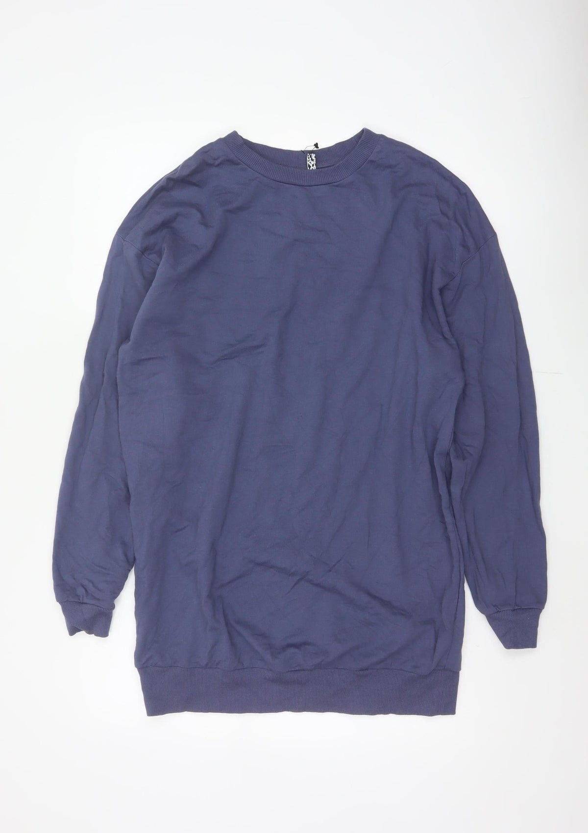 ASOS Design Women’s Blue UK 8 Longline Crew Neck Pullover Sweatshirt