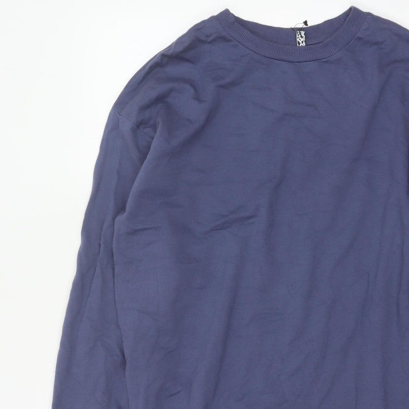 ASOS Design Women’s Blue UK 8 Longline Crew Neck Pullover Sweatshirt