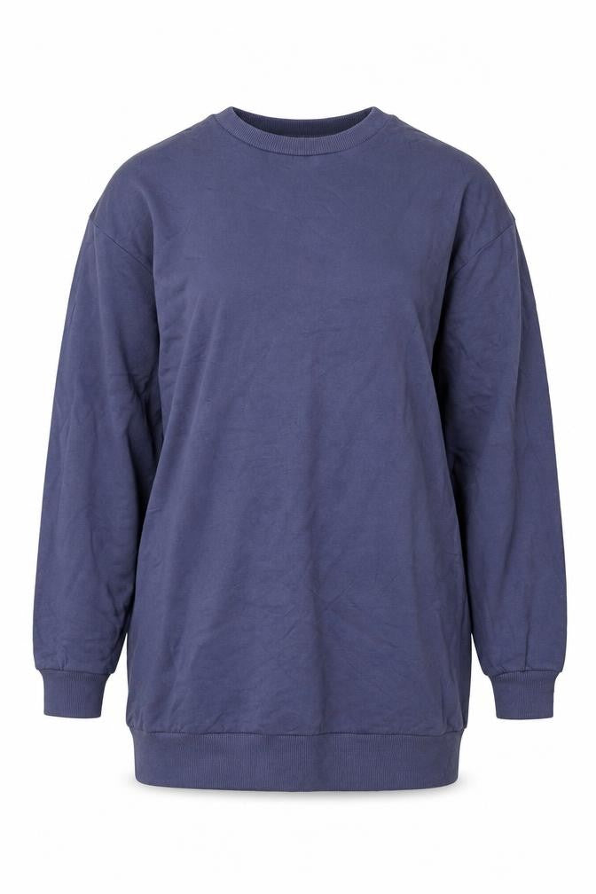 ASOS Design Women’s Blue UK 8 Longline Crew Neck Pullover Sweatshirt