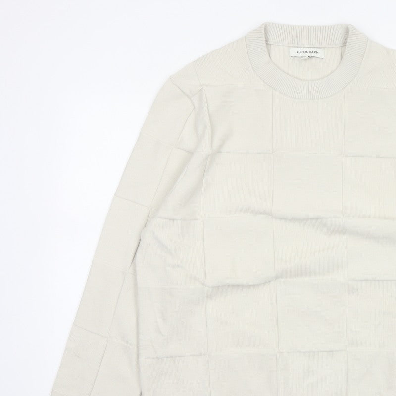 Additional view of Marks & Spencer Autograph Men’s Ivory XL Geometric Knit Jumper