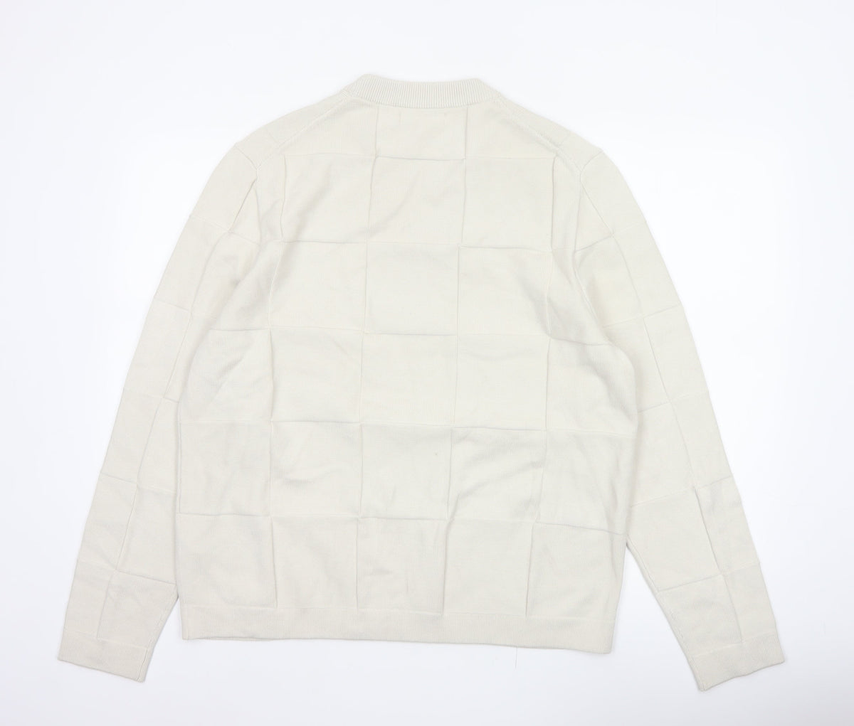 Brand and care label for Marks & Spencer Autograph Men’s Ivory XL Geometric Knit Jumper