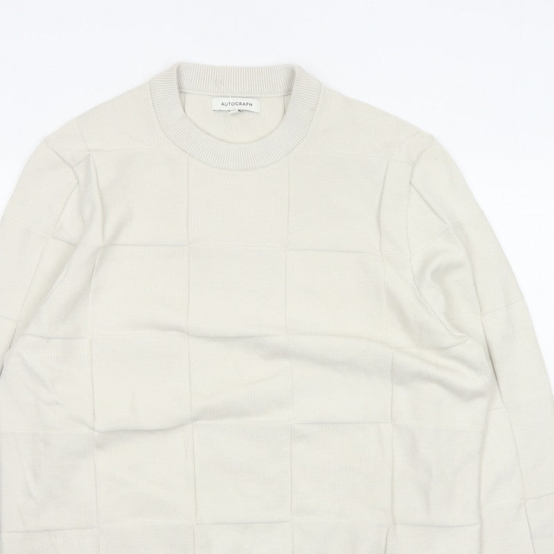 Additional view of Marks & Spencer Autograph Men’s Ivory XL Geometric Knit Jumper
