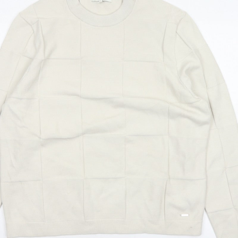 Additional view of Marks & Spencer Autograph Men’s Ivory XL Geometric Knit Jumper