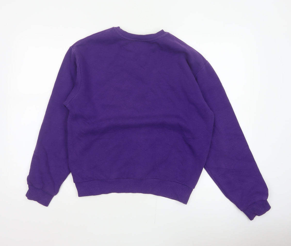 Topshop Women Purple S Paradise Palms Graphic Pullover Sweatshirt