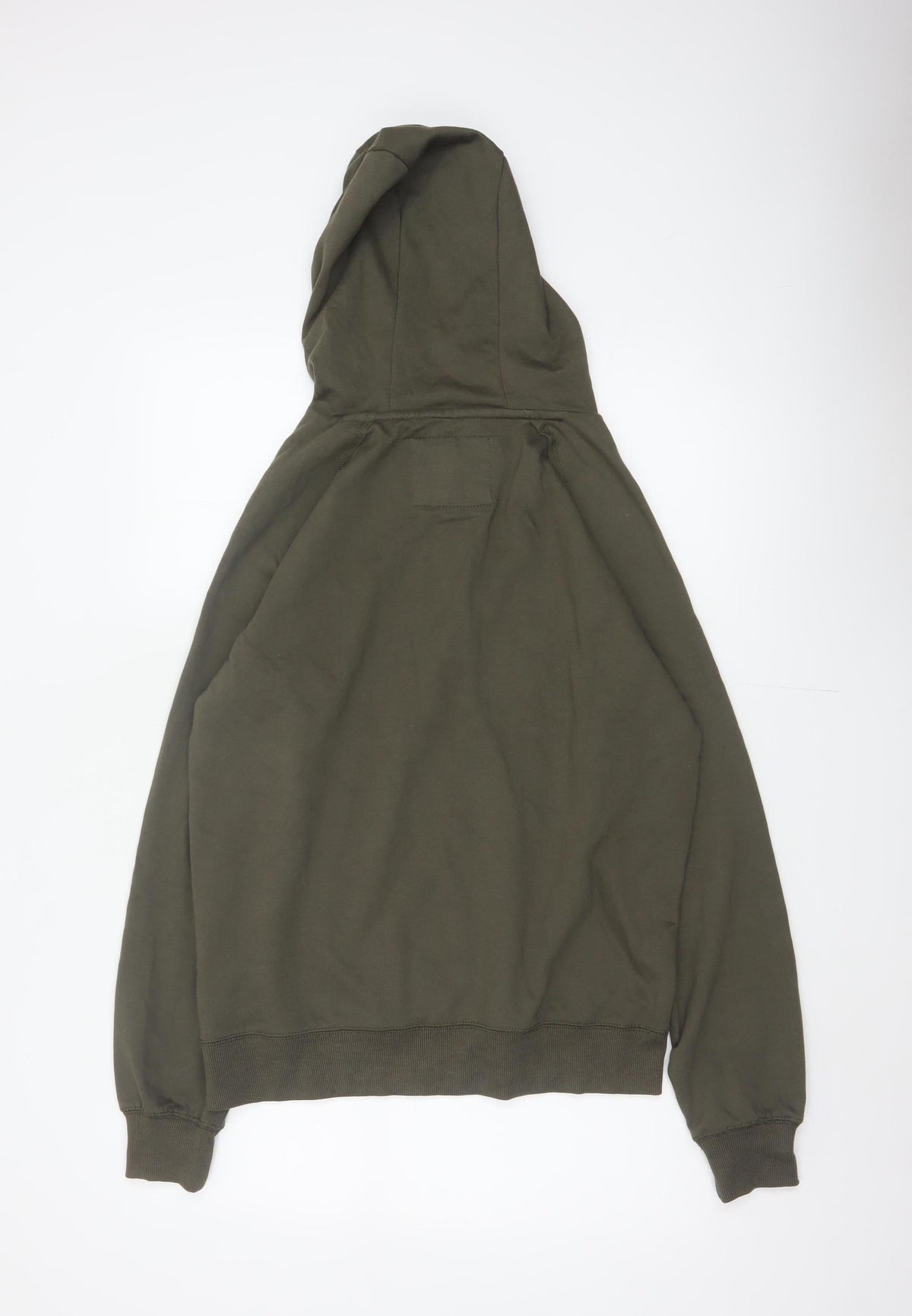 Brand and care label for Genetic Apparel Men’s Green M Distressed Pullover Hoodie Grunge