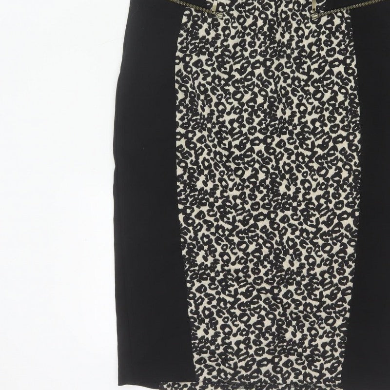 Marks and Spencer Women Black Leopard Print UK 12 Pencil Dress