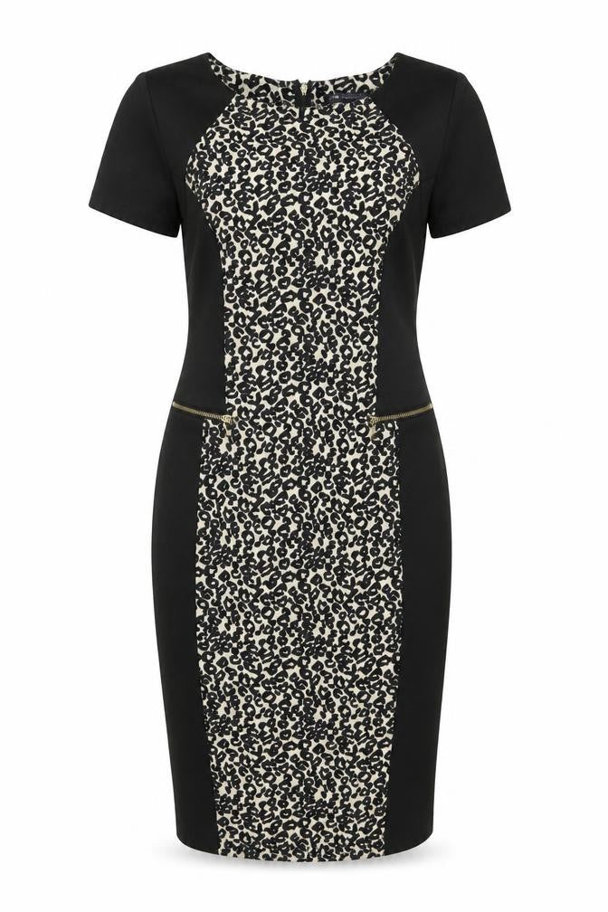 Marks and Spencer Women Black Leopard Print UK 12 Pencil Dress