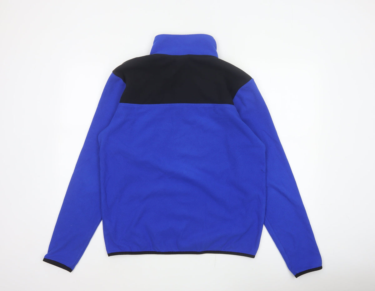 The North Face Men’s Blue Black M Fleece Snap Henley Sweatshirt