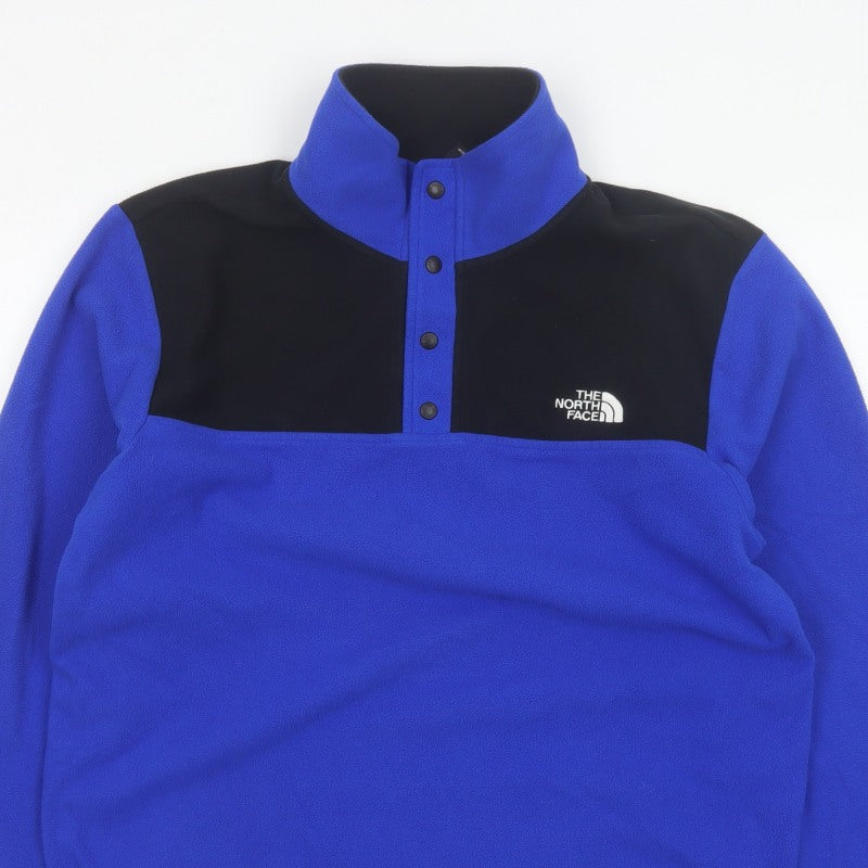 The North Face Men’s Blue Black M Fleece Snap Henley Sweatshirt