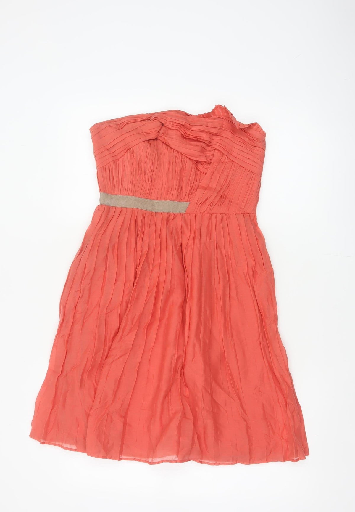 Mango Women Coral UK 10 Strapless Fit & Flare Party Dress