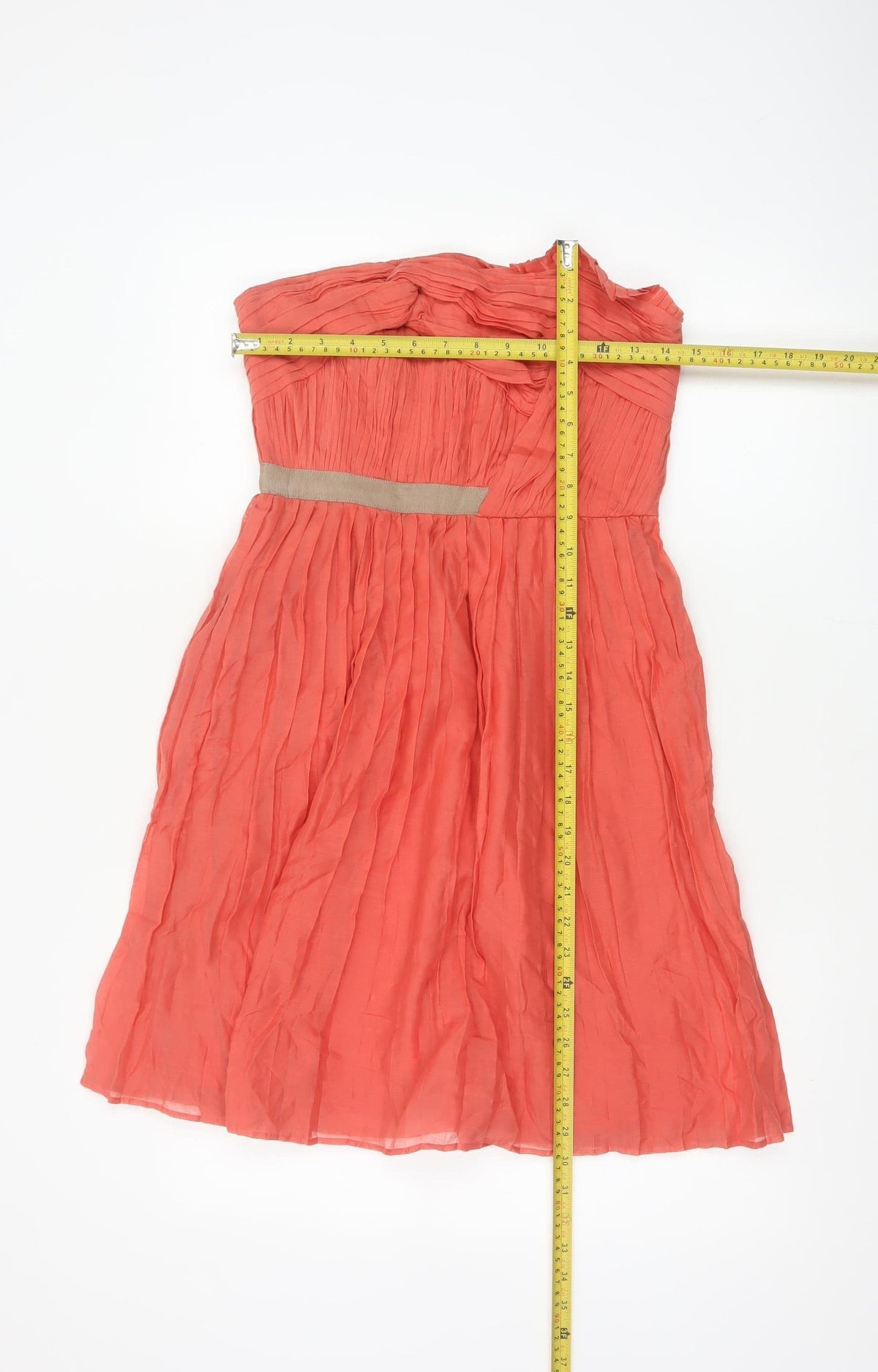Mango Women Coral UK 10 Strapless Fit & Flare Party Dress