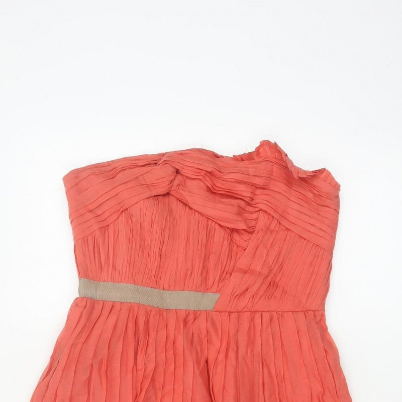 Mango Women Coral UK 10 Strapless Fit & Flare Party Dress