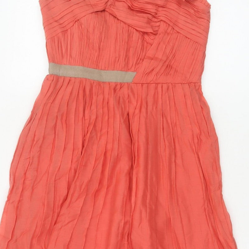Mango Women Coral UK 10 Strapless Fit & Flare Party Dress