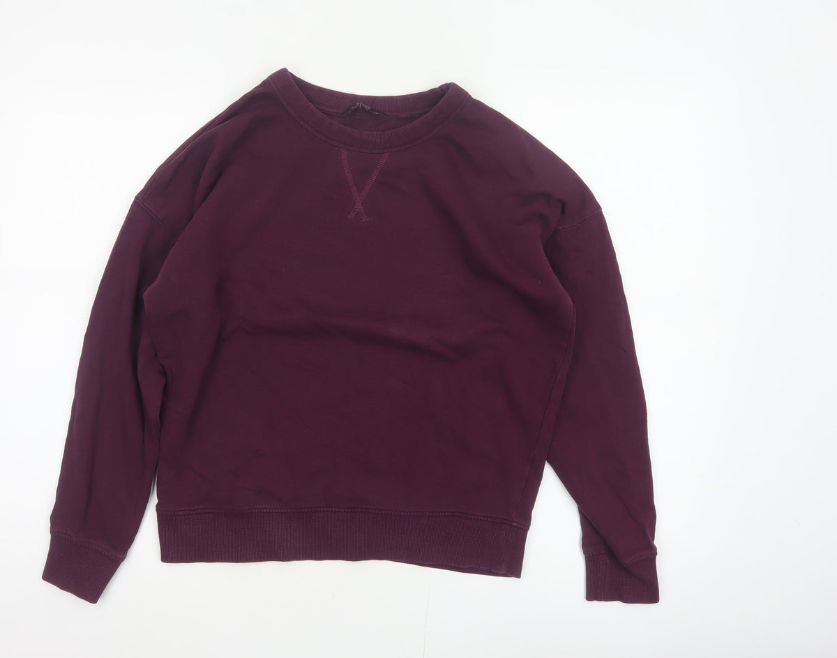 Next Women’s Purple UK 10 Cotton Crew Neck Pullover Sweatshirt